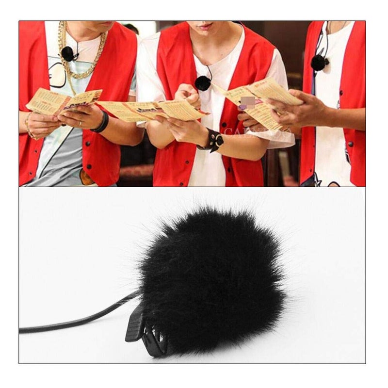 BornFeel Lavalier Wind Muff 2 Pack Lapel Microphone Wind Muff 0.2/0.4 Inch Furry Lav Windscreen Windproof Wind Screen (0.2inch, Black) - Image 5